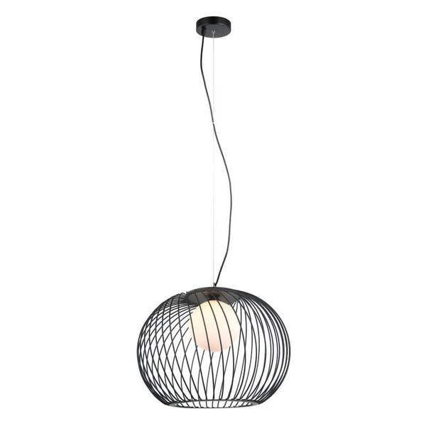 Druciana lampa wisząca Clarissa kula industrialna czarna