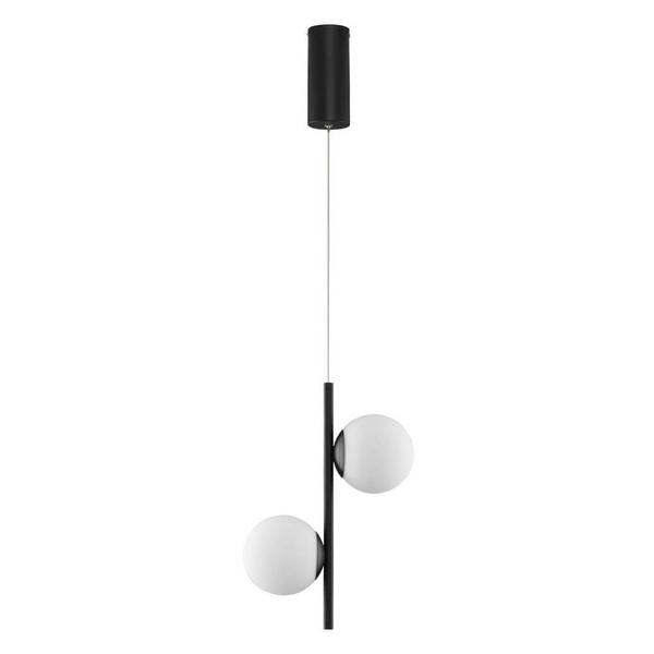 Szklana lampa wisząca Abala LE43308 LED 16W 3000K kulista biała czarna