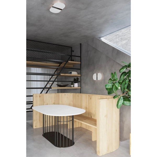 Natynkowa lampa sufitowa SL.1005 biały owal do salonu