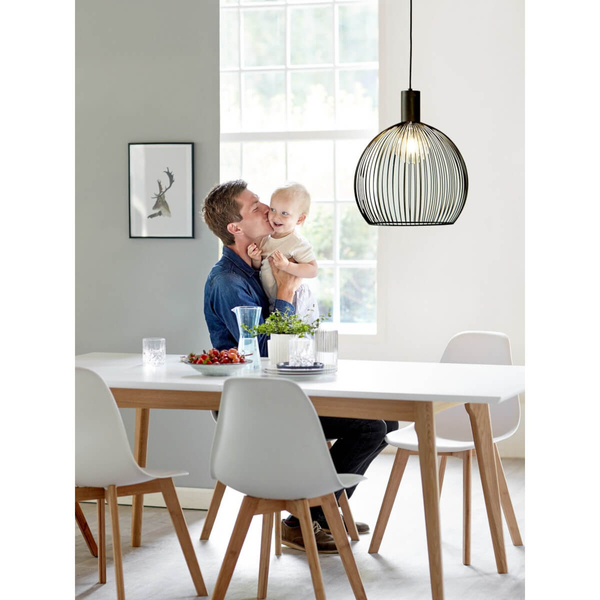 Wisząca lampa industrialna Aver 84263003 druciana kula czarny