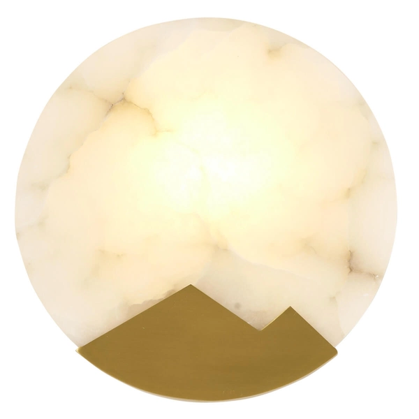 Kinkiet ścienny marmurowy MARMO ST-3961 Step okrąg księżyc złoty biały