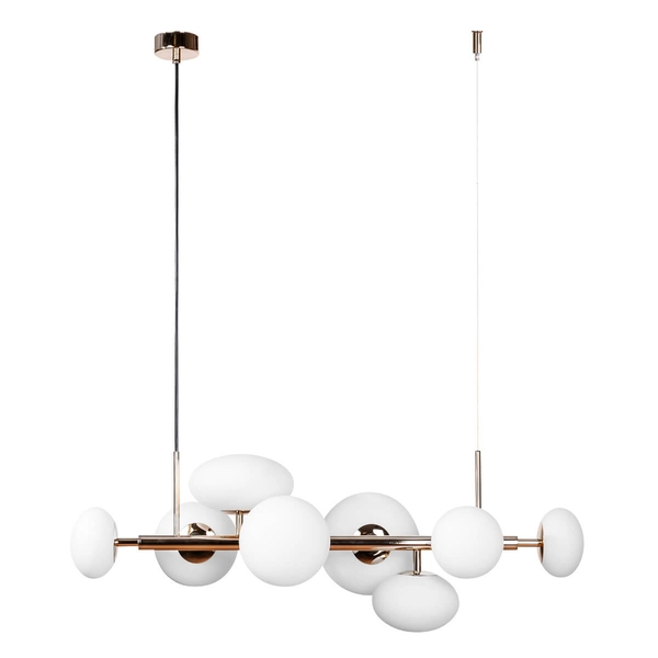 Molekułowa lampa wisząca Omi 1193 Zumaline szklana do kuchni złota biała