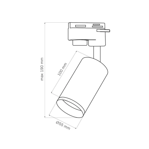 Szynowa lampa sufitowa do systemu 1-faz LONDON 327666 tuba czarna