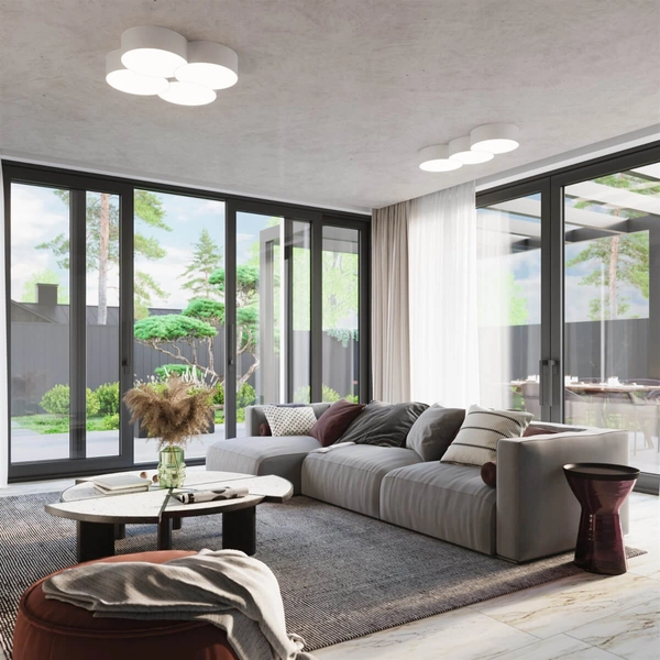 Sypialniana lampa sufitowa SL.1051 biała nad łóżko cirrcles