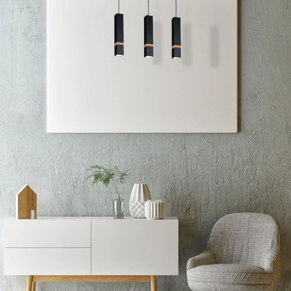 LAMPA wisząca VIDAR MLP5404 Milagro skandynawska OPRAWA metalowy ZWIS prostokątny na listwie czarny