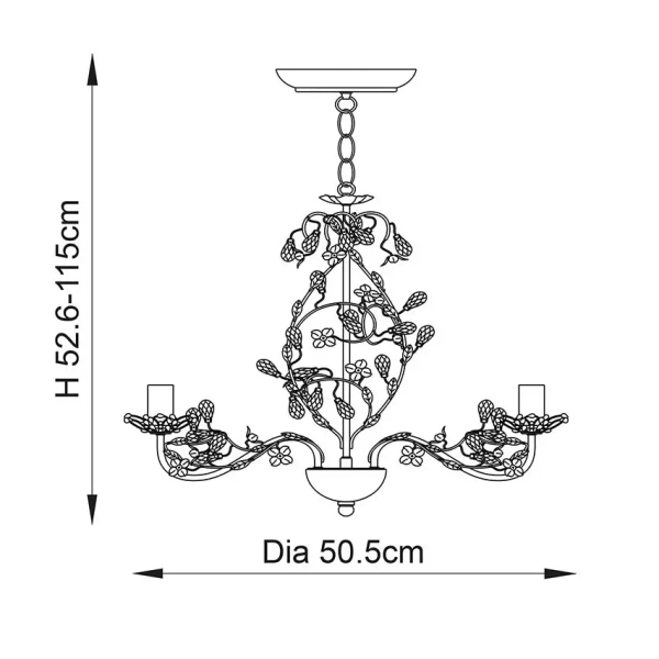 Lampa wisząca na łańcuchu Lullaby LULLABY-5CR złoty kremowy