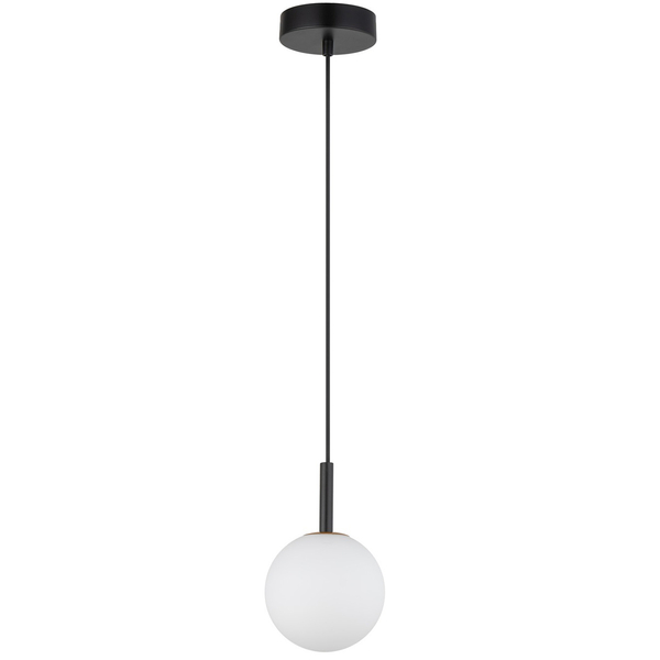 Czarna lampa wisząca Gama mleczna kula do jadalni nad stół