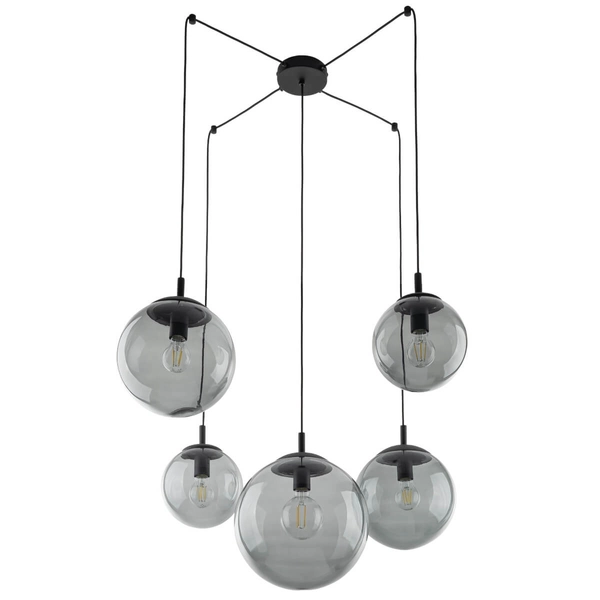 Zwisająca lampa kaskadowa Esme 5382 pająk bubble grafitowa czarna