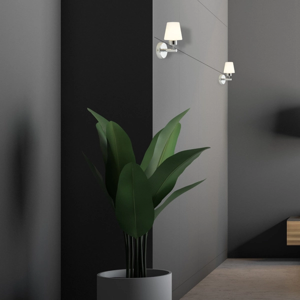 LAMPA ścienna LEE ML6383 Milagro szklana OPRAWA kinkiet chrom biały