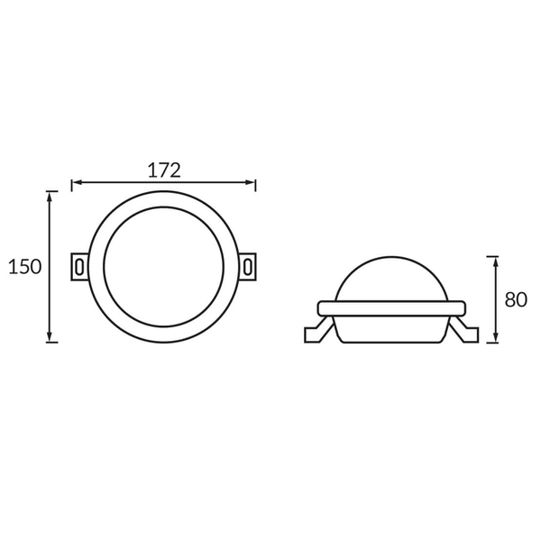 Plafoniera hermetyczna Tryton 4217 Ideus LED 11W 4100K IP65 czarna