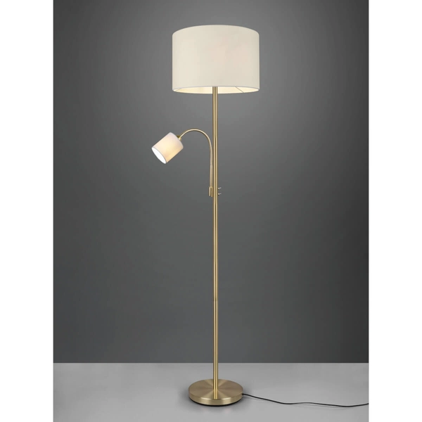 Lampa stojąca do salonu HOTEL 403900208 Trio z abażurem złoty biały