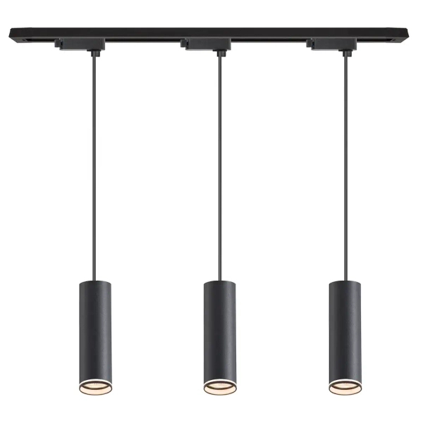 Potrójna zwisająca lampa szynowa Pipe Ring Track ML2079 1-fazowa czarny