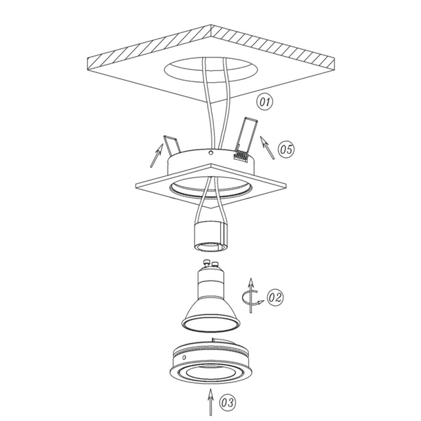 Wpuszczana LAMPA sufitowa LAGOS LP-440/1RS WH Light Prestige podtynkowa OPRAWA oczko do zabudowy IP65 białe