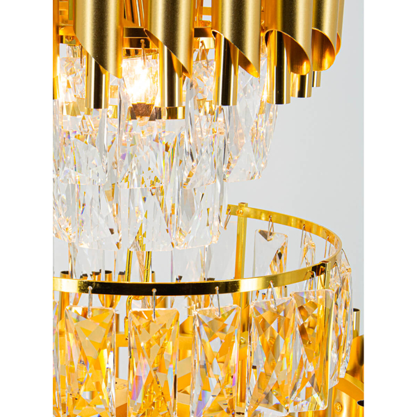 Wisząca lampa Wersal 6231/6 TR żyrandol z kryształkami do salonu złoty