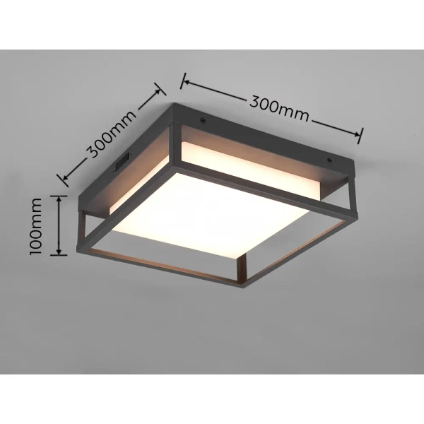 Plafon WITHAM 677860142 antracytowy LED 14W 2300-4000K kwadratowy