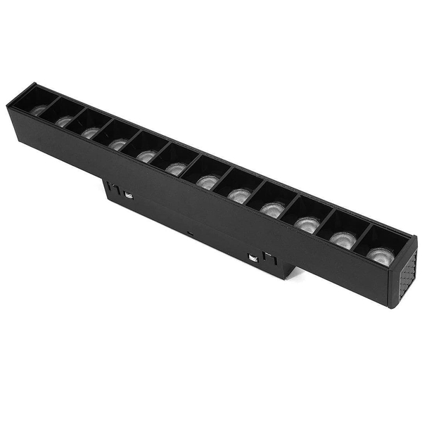Lampa z diodami do szyn magnetycznych 3-fazowych 477 Domeno LED 12W 3000K czarna