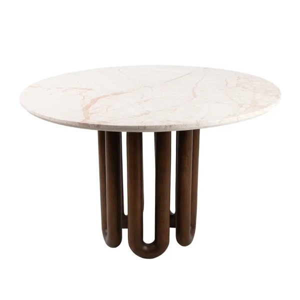 Brązowy stół CELTA MM001501100415 z drewna mango okrągły 118cm