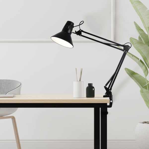 Regulowana lampa biurkowa WORKER 325150 przykręcana czarna