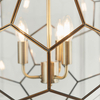 Geometryczna lampa wisząca Miele 73560 Endon szkło metal mosiądz transparentny