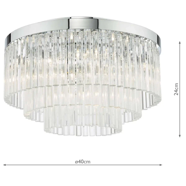 Kryształowy plafon Logan LOG5408 glamour okrągły chrom