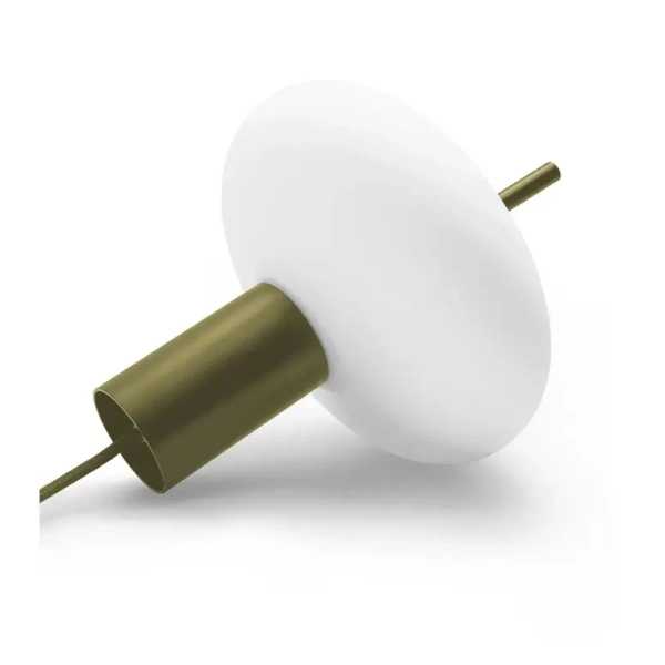 Owalna lampa wisząca TORNI TOA11414P0 oliwkowa biała szklana metalowa E27 15W nad stół