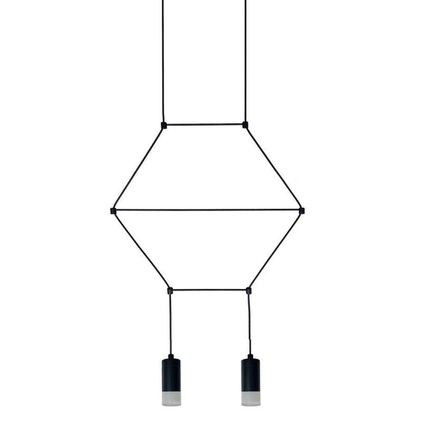 Wisząca lampa do salonu Linea ST-XT037-2P Step na listwie tuba czarna