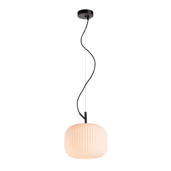 Szklana lampa wisząca Rues PND-64536A-M-BL-OPA Italux biały czarny