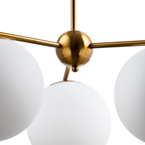 Salonowa lampa wisząca Venus ST-5026-3 BRASS Step szklane kule mosiądz