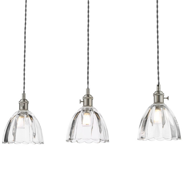 Lampa potrójna wisząca Hadano HAD3661-11 szklana chrom przezroczysty