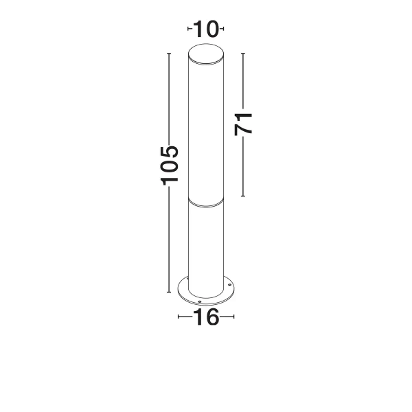 Zewnętrzny słupek metalowy MONSECA LE75105 LED 25W 3000K IP65 czarny