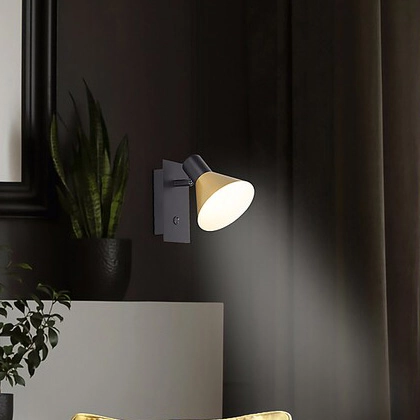 Sypialniany kinkiet Alvaro 3157 reflektorek do czytania czarny złoty