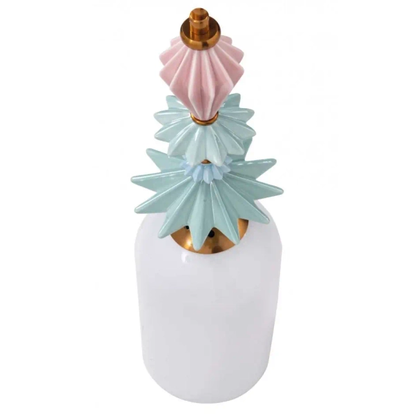 Ceramiczna lampa wisząca 22078 szklana kremowa mosiądz