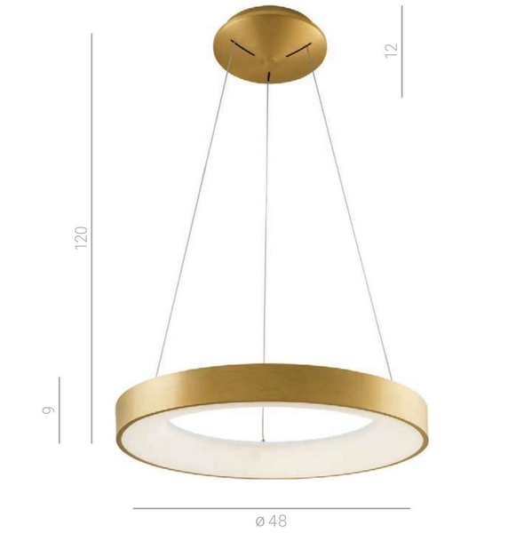LAMPA wisząca GIULIA 5304-840RP-GD-3 Italux metalowa OPRAWA okrągła LED 40W 3000K zwis pierścień ring złoty