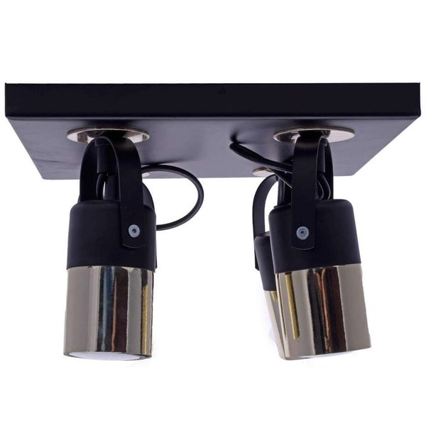 LAMPA sufitowa WILSON MLP4853 Milagro kwadratowy plafon reflektorowy czarny mosiądz