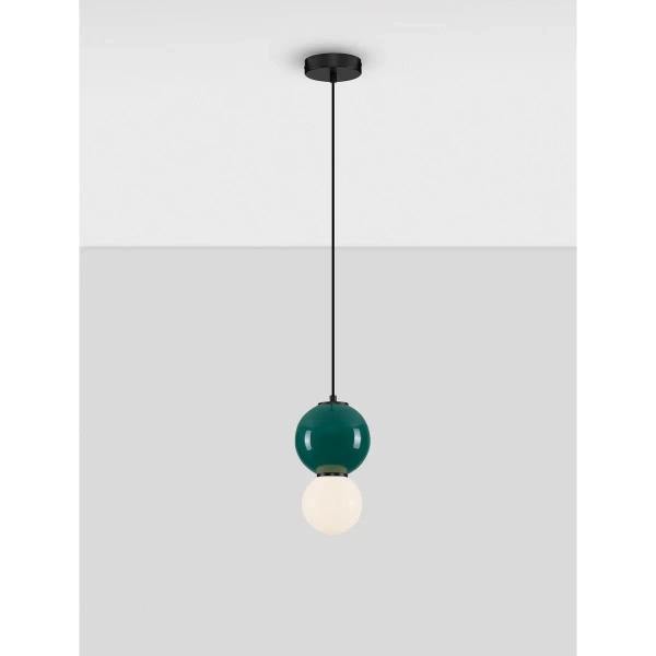 Szklana wisząca lampa nad stół JORELIA LE45257 LED 4W 3000K zielona biała