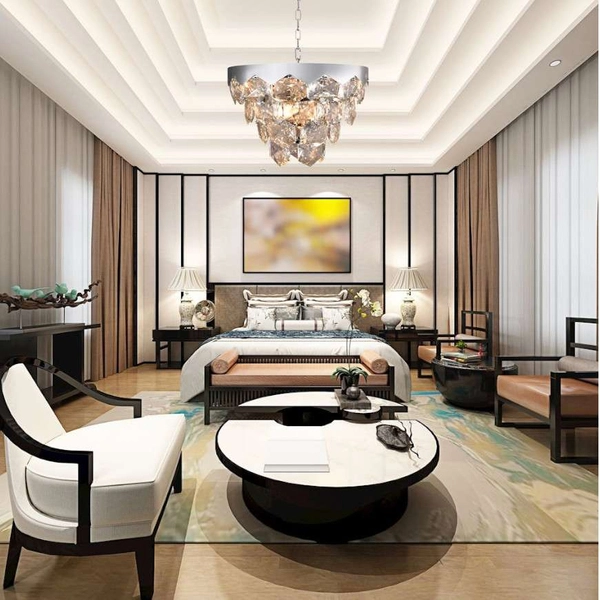 Pałacowa LAMPA wisząca GRACE ML5993 Milagro kryształowa OPRAWA okrągły ZWIS na łańcuchu chrom