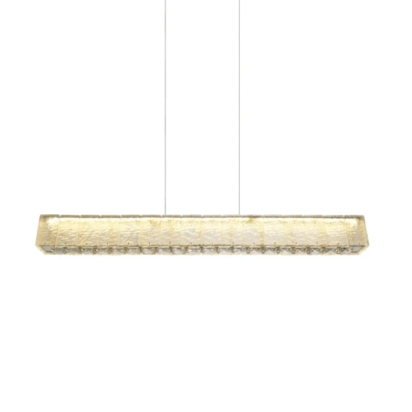 Lampa wisząca glamour do jadalni SAVOY P0697 nikiel szklana belka LED 28W