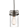 Lampa zwis nad stół Brinley KL-BRINLEY-MP-OZ Kichler szkło przezroczysta brązowa