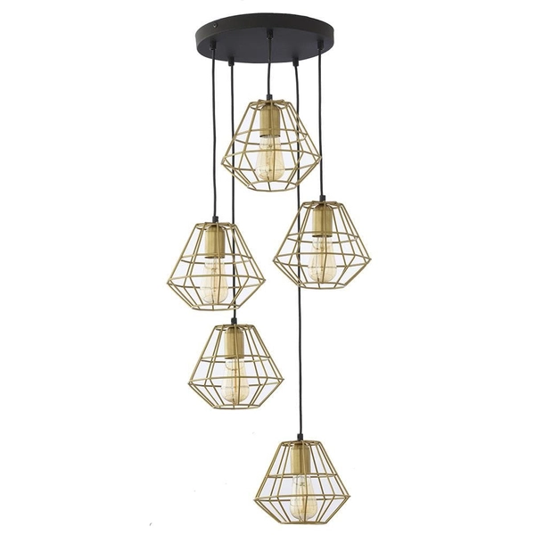 Wisząca lampa loft kaskadowa Diamond 3216 TK Lighting druciana złota