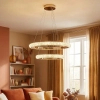 Pierścieniowa lampa wisząca CELESTIA złota 338297 2xLED 110W 4000K ringi