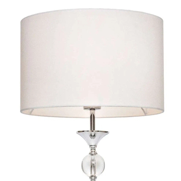 Stołowa lampka z abażurem REA RLT93163-1W szklana biała srebrna