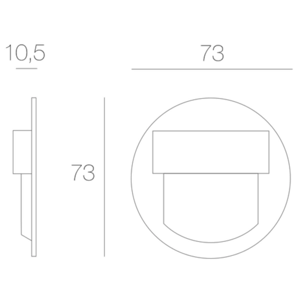 Oprawa ścienna Rueda MH-RST-G-B-1-PL-00-01 LED 0,8W IP66 aluminium