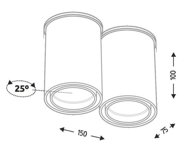 LAMPA sufitowa OSAKA 1120 Shilo natynkowa OPRAWA plafon spot tuby DOWNLIGHT czarny