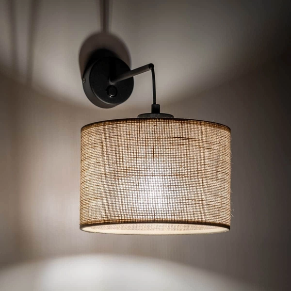 Kinkiet ekologiczny okrągły Juta 6858 TK Lighting rustykalna brązowa