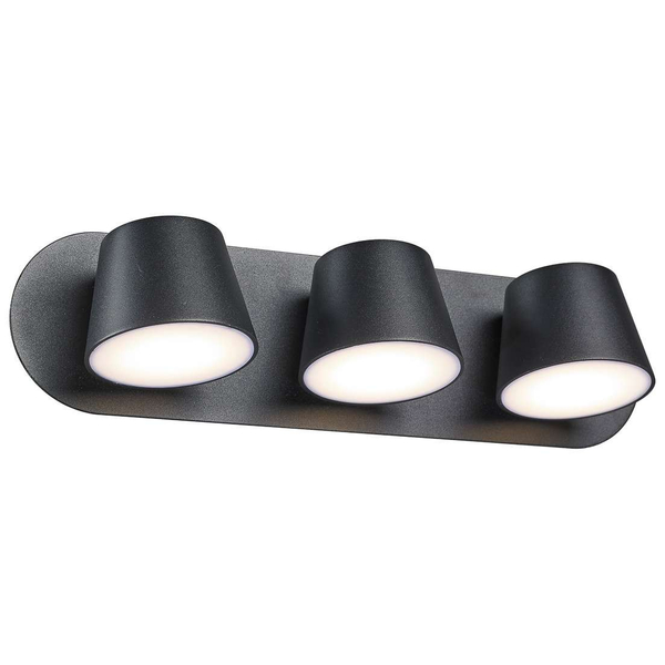 Kinkiet LAMPA ścienna KUOLA MB1350-3 BK Italux metalowa OPRAWA regulowana LED 18W 3000K reflektorki czarna