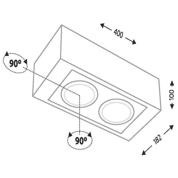 Regulowana LAMPA sufitowa UTO H 1219 Shilo sufitowa OPRAWA prostokątna SPOT metalowy czarny