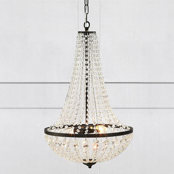 Czarna lampa pałacowa Granso 107027 do jadalni nad stół glamour