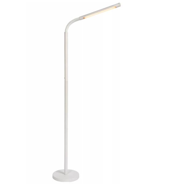 Biała lampa podłogowa Gilly do sypialni LED 3W ściemnialna
