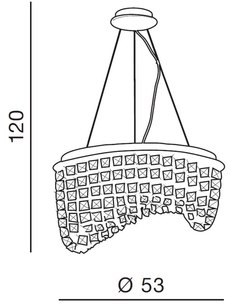 Sypialniana lampa wisząca Carmen glamour crystal chrom