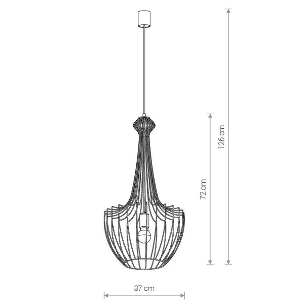 LAMPA wisząca LUKSOR S 8851 Nowodvorski industrialna OPRAWA metalowy ZWIS druciany czarny